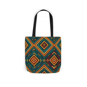Vibrant Bohemian Canvas Tote - Geometric Pattern - Dipaliz - Shopping Totes