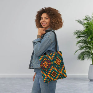 Vibrant Bohemian Canvas Tote - Geometric Pattern - Dipaliz - Shopping Totes