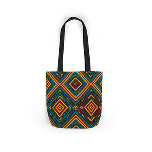Vibrant Bohemian Canvas Tote - Geometric Pattern - Dipaliz - Shopping Totes