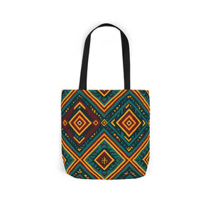 Vibrant Bohemian Canvas Tote - Geometric Pattern - Dipaliz - Shopping Totes