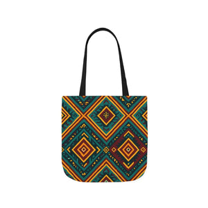 Vibrant Bohemian Canvas Tote - Geometric Pattern - Dipaliz - Shopping Totes