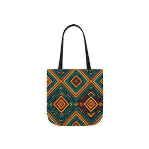 Vibrant Bohemian Canvas Tote - Geometric Pattern - Dipaliz - Shopping Totes