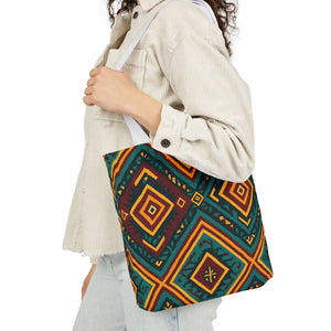 Vibrant Bohemian Canvas Tote - Geometric Pattern - Dipaliz - Shopping Totes