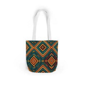 Vibrant Bohemian Canvas Tote - Geometric Pattern - Dipaliz - Shopping Totes