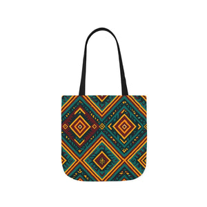 Vibrant Bohemian Canvas Tote - Geometric Pattern - Dipaliz - Shopping Totes