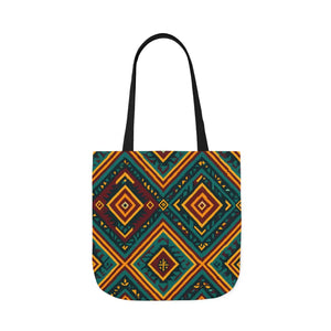 Vibrant Bohemian Canvas Tote - Geometric Pattern - Dipaliz - Shopping Totes