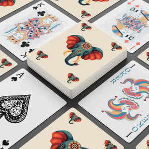 Bohemian Elephant Playing Cards Premium Coated Cardstock - Dipaliz - 2.5’’ x 3.5’’ / White / Semi Glossy - Card Games
