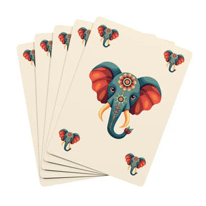 Bohemian Elephant Playing Cards Premium Coated Cardstock - Dipaliz - 2.5’’ x 3.5’’ / White / Semi Glossy - Card Games