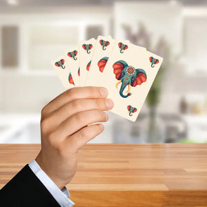 Bohemian Elephant Playing Cards Premium Coated Cardstock - Dipaliz - 2.5’’ x 3.5’’ / White / Semi Glossy - Card Games