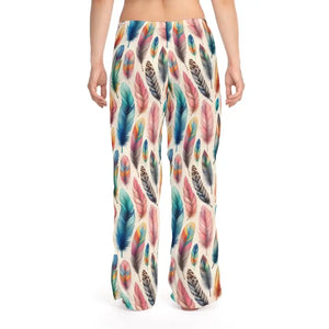 Women’s Pajama Pants - Bohemian Feather Print Stylish Cozy - Dipaliz - Pajamas