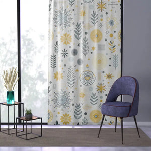 Bohemian Floral Window Curtain Plant Pattern - Stylish Decor - Dipaliz - Sheer / White / 50’’ × 84’’ - Curtains