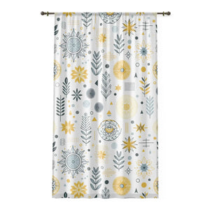 Bohemian Floral Window Curtain – Organic Cotton - Dipaliz - Curtains