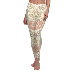 Floral Print Leggings - Premium Bohemian Activewear - Dipaliz - Xs / White Stitching