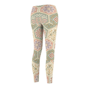 Bohemian Floral Print Leggings - Premium Suede - Dipaliz