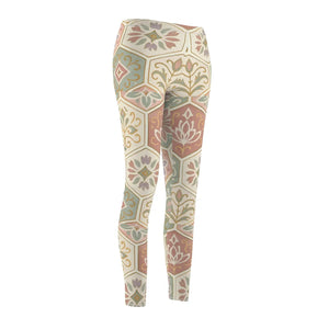 Bohemian Floral Print Leggings - Premium Suede - Dipaliz