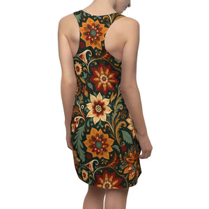 Vibrant Bohemian Floral Racerback – Summer Dress - Dipaliz - Dresses - Xs