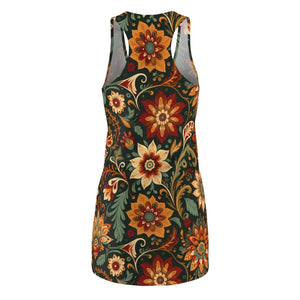 Vibrant Bohemian Floral Racerback – Summer Dress - Dipaliz - Dresses - Xs