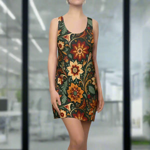 Vibrant Bohemian Floral Racerback – Summer Dress - Dipaliz - Dresses - Xs