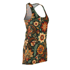Vibrant Bohemian Floral Racerback – Summer Dress - Dipaliz - Dresses - Xs