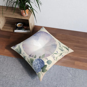 Tufted Floor Pillow – Bohemian Floral Gift - Dipaliz - Throw Pillows