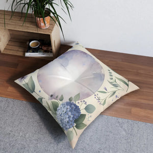 Tufted Floor Pillow – Bohemian Floral Gift - Dipaliz - Throw Pillows