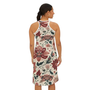 Floral Women Racerback Dress - Elegant Bohemian Summer Style - Dipaliz - Dresses