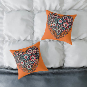 Boho Heart Square – Vibrant Pillow Decor - Dipaliz - Throw Pillows