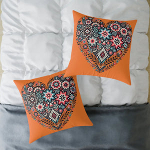 Boho Heart Square – Vibrant Pillow Decor - Dipaliz - Throw Pillows