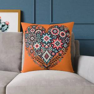 Boho Heart Square – Vibrant Pillow Decor - Dipaliz - Throw Pillows