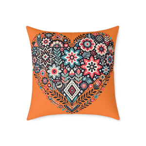 Boho Heart Square – Vibrant Pillow Decor - Dipaliz - Throw Pillows