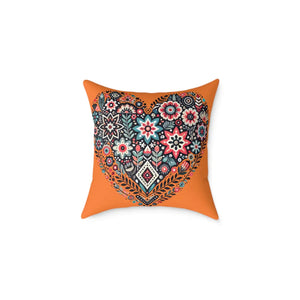 Boho Heart Square – Vibrant Pillow Decor - Dipaliz - Throw Pillows
