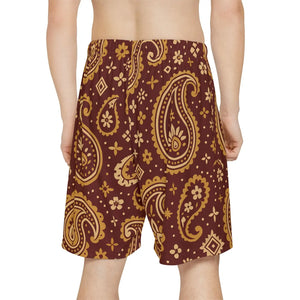 Vibrant Paisley Men’s Sports Shorts - Comfortable Athletic Wear - Dipaliz