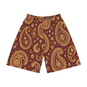 Vibrant Paisley Men’s Sports Shorts - Comfortable Athletic Wear - Dipaliz
