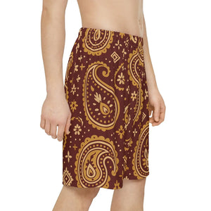 Vibrant Paisley Men’s Sports Shorts - Comfortable Athletic Wear - Dipaliz