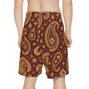 Men’s Sports Shorts Paisley Pattern Designer Athletic Wear Dipaliz