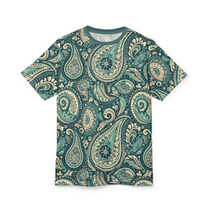 Bohemian Paisley Unisex Cut Sew Tee Relaxed Fit Top Dipaliz - T-shirts