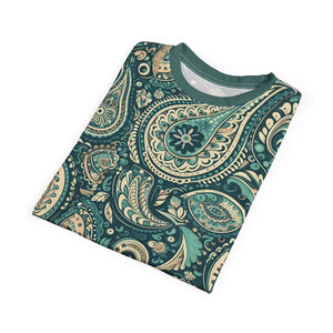 Bohemian Paisley Unisex Cut Sew Tee Relaxed Fit Top Dipaliz - T-shirts