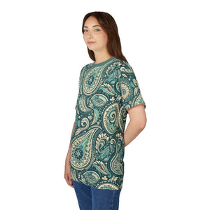 Bohemian Paisley Unisex Cut Sew Tee Relaxed Fit Top Dipaliz - T-shirts