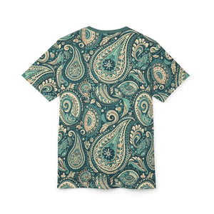 Bohemian Paisley Unisex Cut Sew Tee Relaxed Fit Top Dipaliz - T-shirts