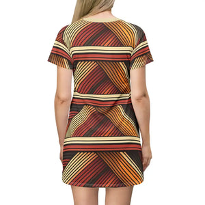 Vibrant Striped t Shirt Dress - Women’s Fashion Summer Style - Dipaliz - Dresses