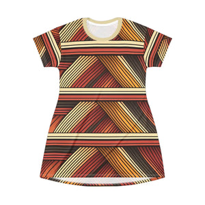 Vibrant Bohemian Striped t Shirt Dress - Dipaliz - Dresses - Xs