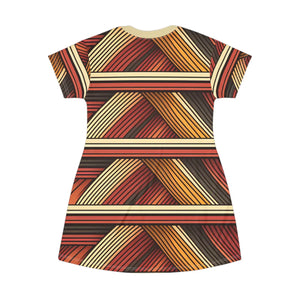 Vibrant Bohemian Striped t Shirt Dress - Dipaliz - Dresses - Xs