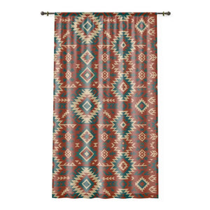 Tribal Print Drapes Boho Vibes Living Room Curtains - Dipaliz - Sheer / White / 50’’ × 84’’