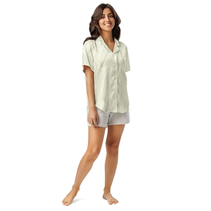 Short Sleeve Pajama Top Boho Feathers Comfort Luxe - Dipaliz - Clothing Tops