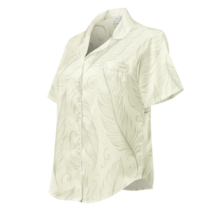Short Sleeve Pajama Top Boho Feathers Comfort Luxe - Dipaliz - Clothing Tops