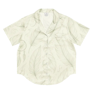 Short Sleeve Pajama Top Boho Feathers Comfort Luxe - Dipaliz - Clothing Tops