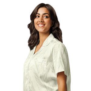 Short Sleeve Pajama Top Boho Feathers Comfort Luxe - Dipaliz - Clothing Tops