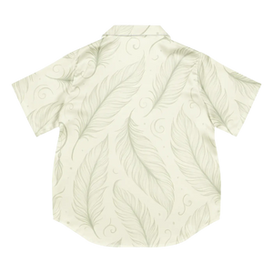 Silky Short Sleeve Pajama - Boho Feathers Satin - Dipaliz - Clothing Tops - s