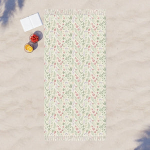 Boho Floral Beach Towel – Sand-resistant Weave - Dipaliz - Towels