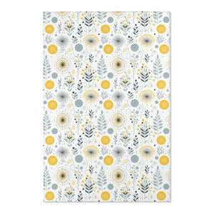 Bright Boho Floral Grey Yellow Area Rug - Vibrant Design - Dipaliz - 48’’ × 72’’ - Rugs